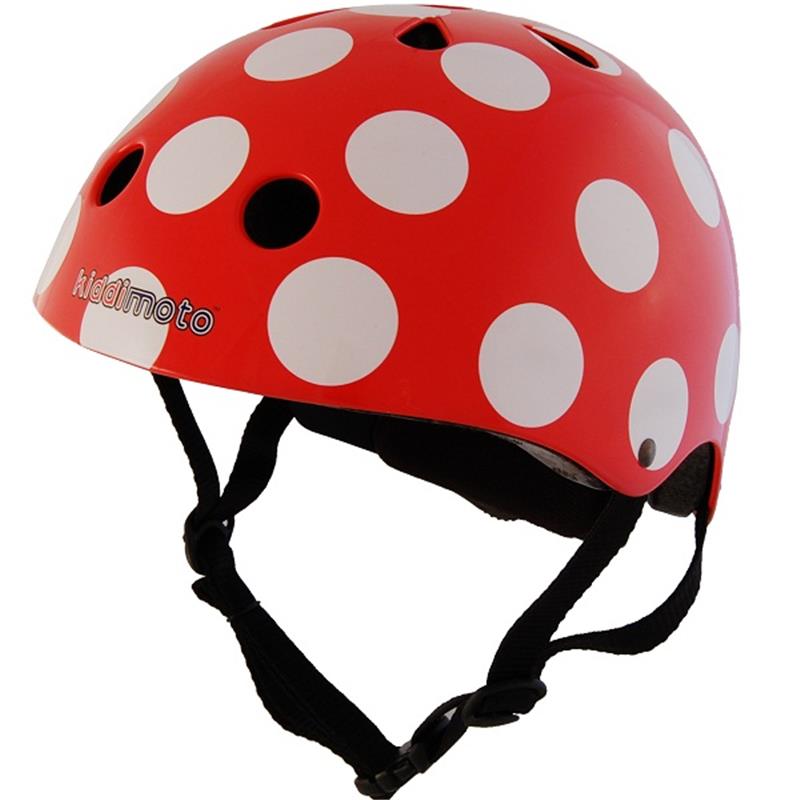 Otroška čelada Kiddimoto Red Dotty