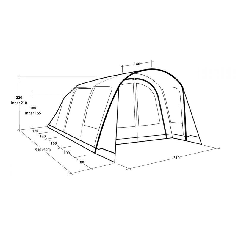 Šotor Outwell Hayward Lake 4 Air TC